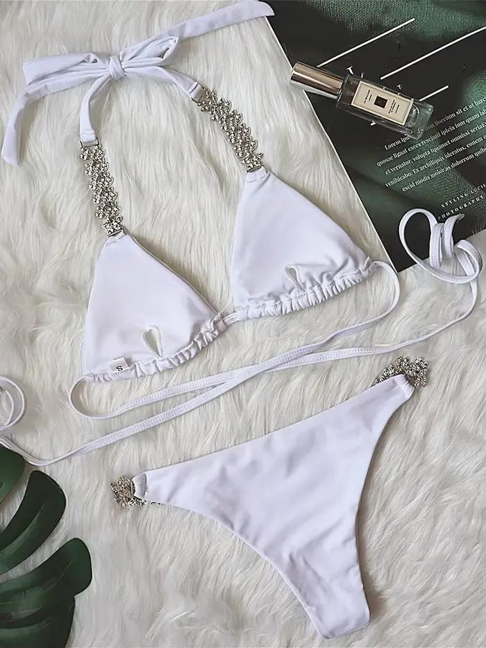 DEAT Maillot de bain sexy à lacets pour femme
