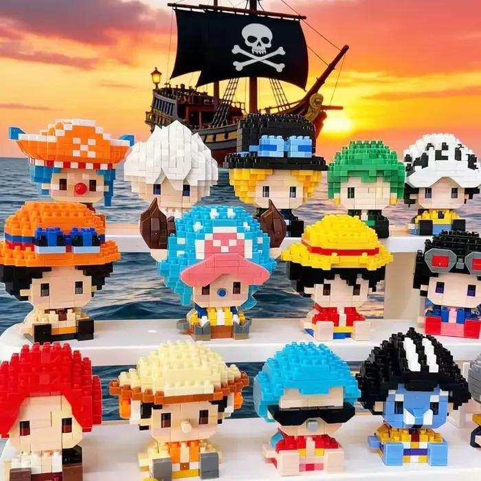 Figurines de construction en micro-blocs ONE PIECE Sun God Nika Luffy, Chopper, Ace, Buggy, modèle 3D anime, mini briques, jouets pour cadeau