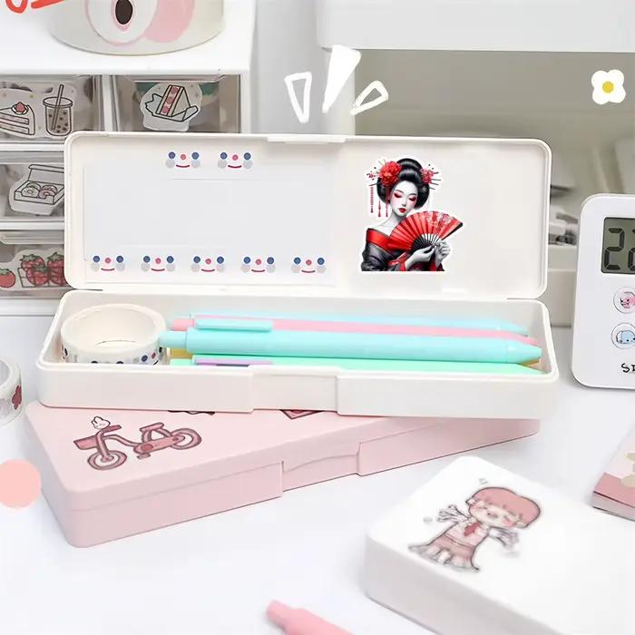 18 autocollants mignons de geisha japonaise pour journaux DIY, agendas, décorations d'ordinateurs portables, livres, planificateurs, impressions de haute qualité