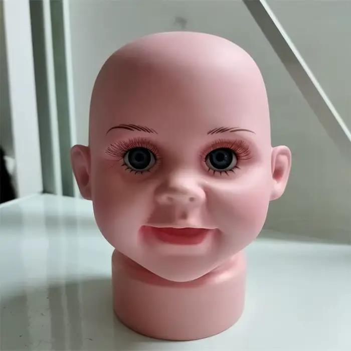 Tête de mannequin LYumabov38/43cm pour bébé garçon chauve, casquette, chapeau, lunettes, écharpe