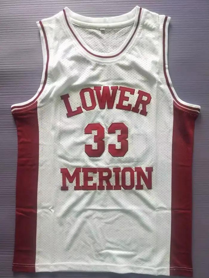# 33 Bryant Lower Merion couvre-chef homme marron lycée rétro maillot de basket brodé rouge blanc noir
