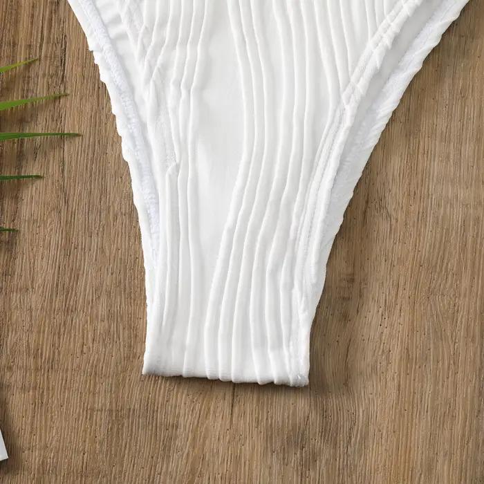 Maillot de bain blanc pour femmes, ensemble deux pièces, culotte tanga, sexy, vêtements de plage, 2024