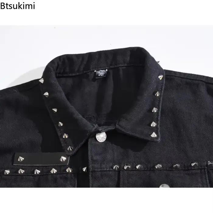 Grande taille 5XL 6XL hommes Denim gilet Punk Rock Rivet Cowboy noir jean gilet mode hommes moto sans manches jean veste
