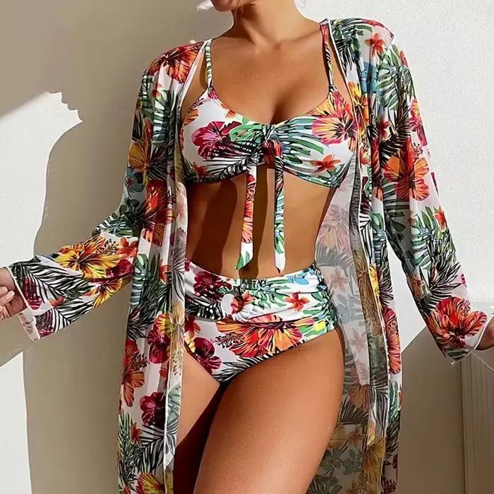 Maillot de bain 3 pièces imprimé Floral
