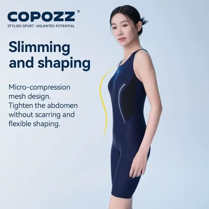COPOZZ femme nouveau maillot de bain une pièce solide sans manches évider col en V été