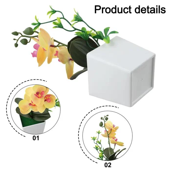 Fleurs artificielles de Phalaenopsis en pot pour une décoration élégante, magnifiquement détaillées et à faible entretien pour un plaisir durable