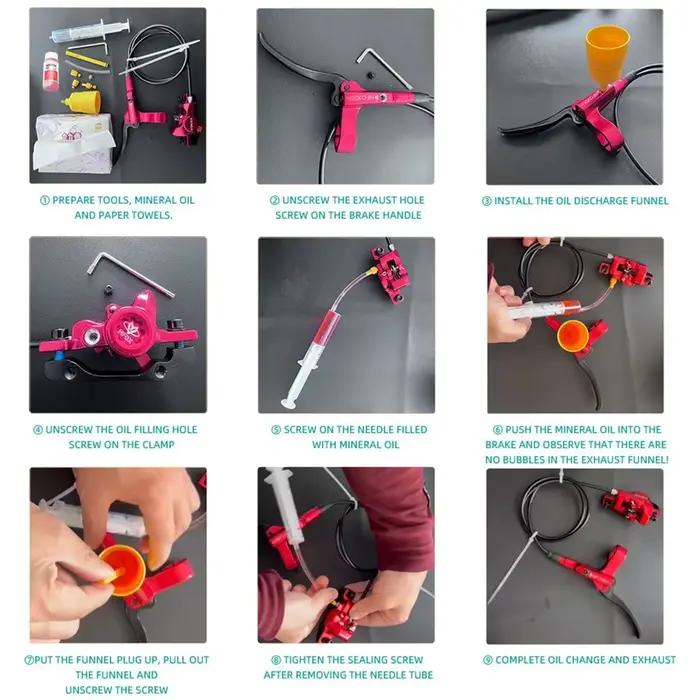 Kit de vidange de frein à disque hydraulique de vélo, ensemble de 11 pièces, outil adapté aux séries SHIMANO, SRAM, MAGURA, outils de réparation de freins de vélo de route