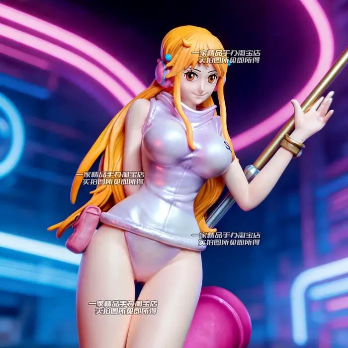 Statue Nami One Piece Série Egghead Island Finition Nacrée Brillante Base Magnétique Cadeau Anime pour Homme Décoration Peripérienne