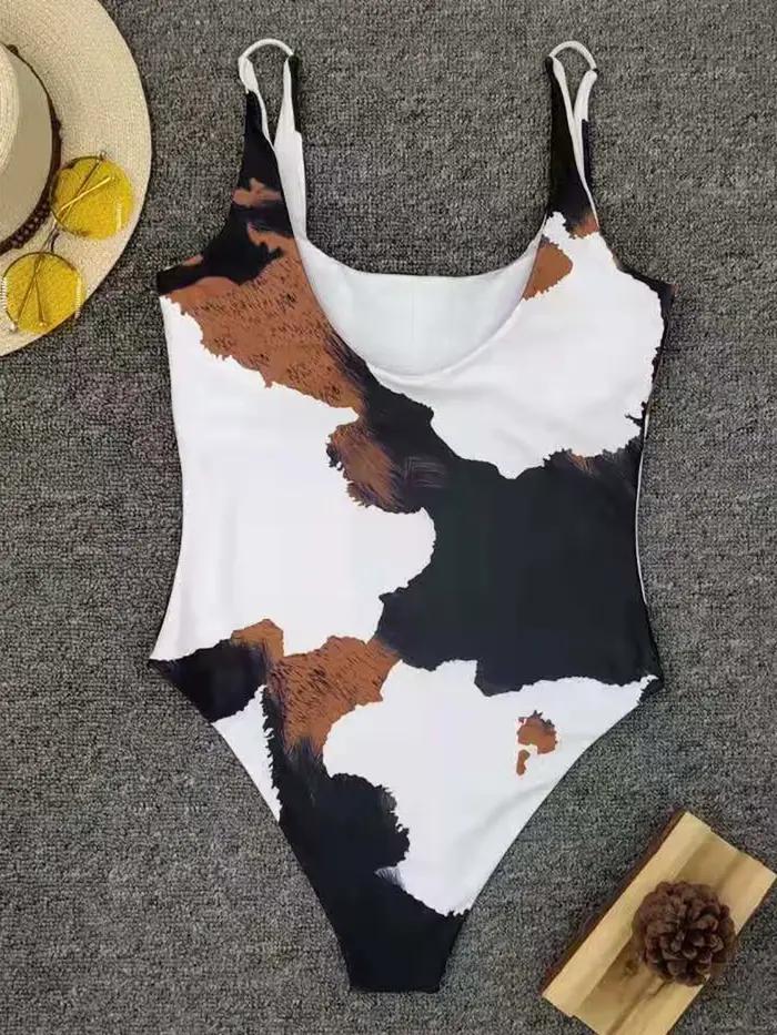 Maillot de bain une pièce imprimé, sexy, monokini, taille haute, pour femmes
