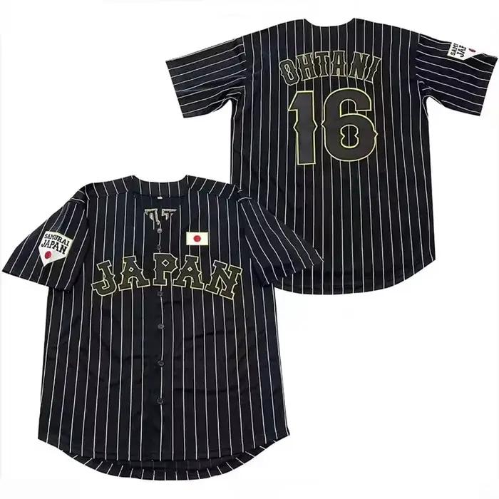 OHTANI-Maillot de baseball surdimensionné, Économie High Street, Japon 16, Extérieur, Broderie Sportive, Couture, Strihear, Hip Hop, Grill
