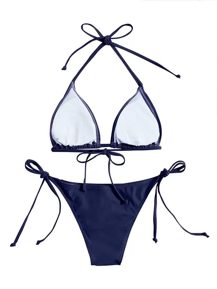 Maillots de bain string Bikini ensemble Sexy nouveau bleu marine