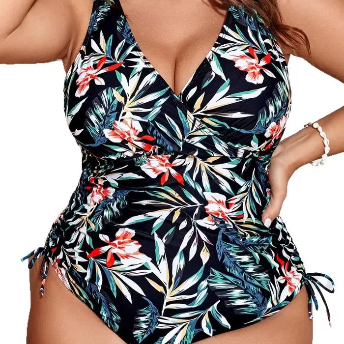 Nouveau Maillot de Bain Une Pièce Imprimé Grande Taille Sexy avec Cordon de Serrage pour Femme Enceinte 2026 – Idéal pour la Natation (Importation Transfrontalière)