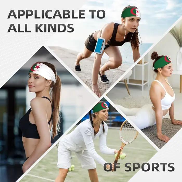 Algérie Feel-Bandes élastiques larges pour hommes et femmes, bandes de sauna, yoga, sports, fitness, exercice, tennis, course à pied, danse athlétique
