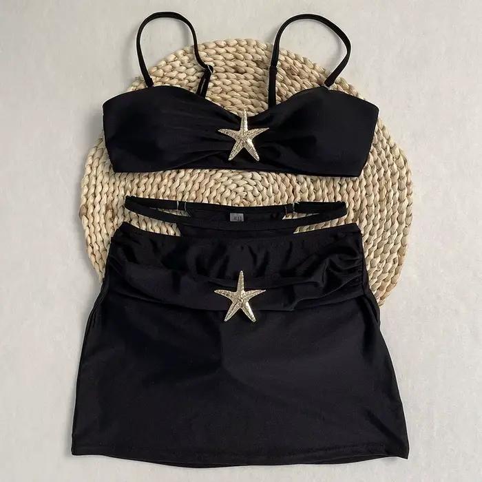 Bikinis Debaior femme style plage bandeau nylon elasthanne ajustement précis couleurs solides geometriques