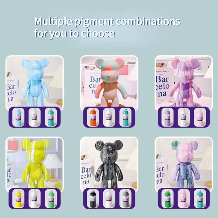 Jouets colorés faits à la main pour enfants, ours fluide, embryon blanc, artisanat de coloriage, peinture pour filles, coffret cadeau sans boîte