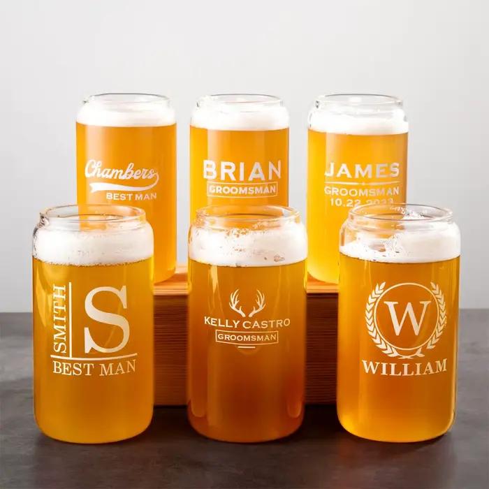 Standard de bière personnalisé pour la fête de mariage, verres de bar pour lui, cadeaux de GroomTIME, cadeau de meilleur homme, cadeaux d'enterrement de vie de garçon