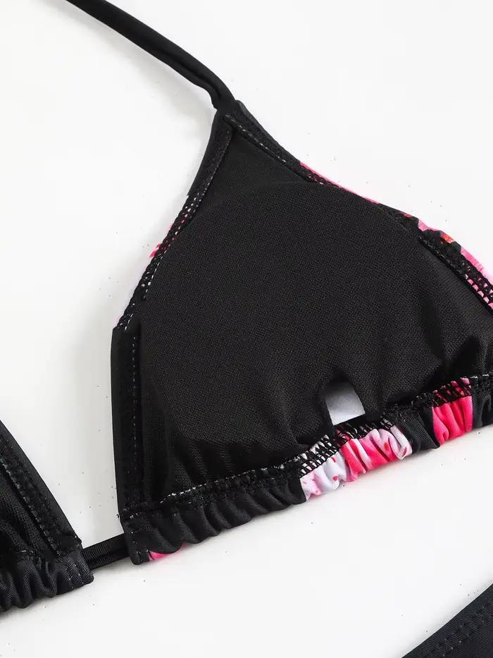 Maillot de bain brésilien imprimé floral pour femmes style plage bikini sexy soutien-gorge push-up culotte tanga latérale vêtements de plage piscine mariage vacances fête croisière