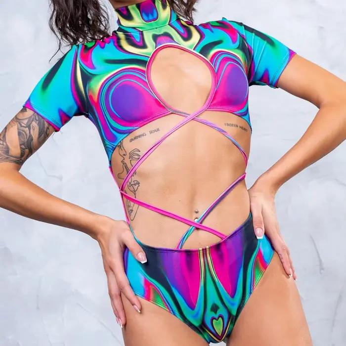 Maillot de bain une pièce imprimé en 3D pour femmes