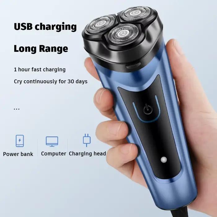 Rasoir pour hommes USB rasoir électrique puissant barbe Machine à raser rasoir électrique Rechargeable étanche