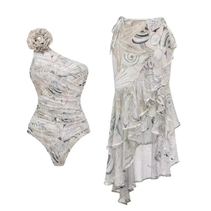 Maillot de bain une pièce 2026 Nouveau modèle asymétrique uni pour femme