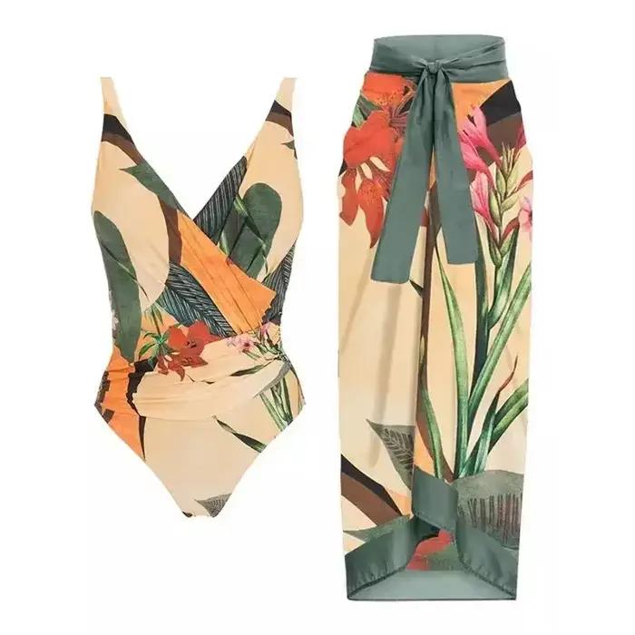 Maillot de bain une pièce avec jupe