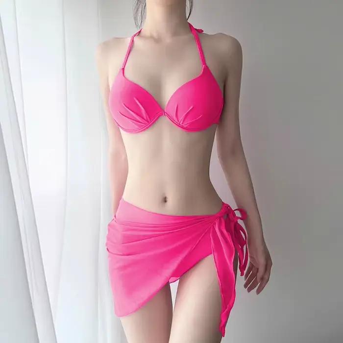 2025 Nouveau Bikini Push-Up à Armatures pour Femmes à Poitrine Petite - Maillot de Bain Tendance Hot Girl Amincissant pour Vacances Plage Piscine