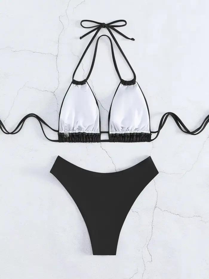 2026 été grande taille plage Bikini noir Sexy licou