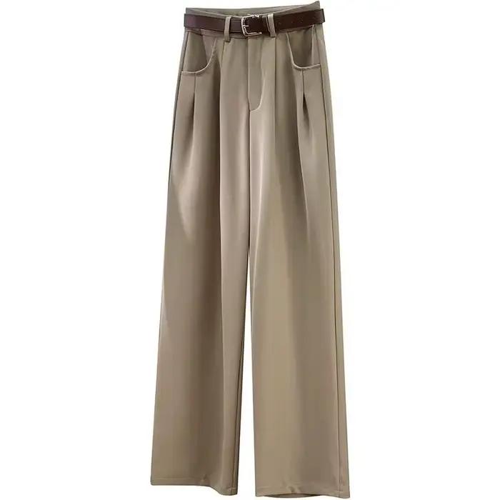 Costume taille haute pour femmes, pantalon élégant, 5 couleurs unies, avec poches, décontracté, pour le bureau, printemps été