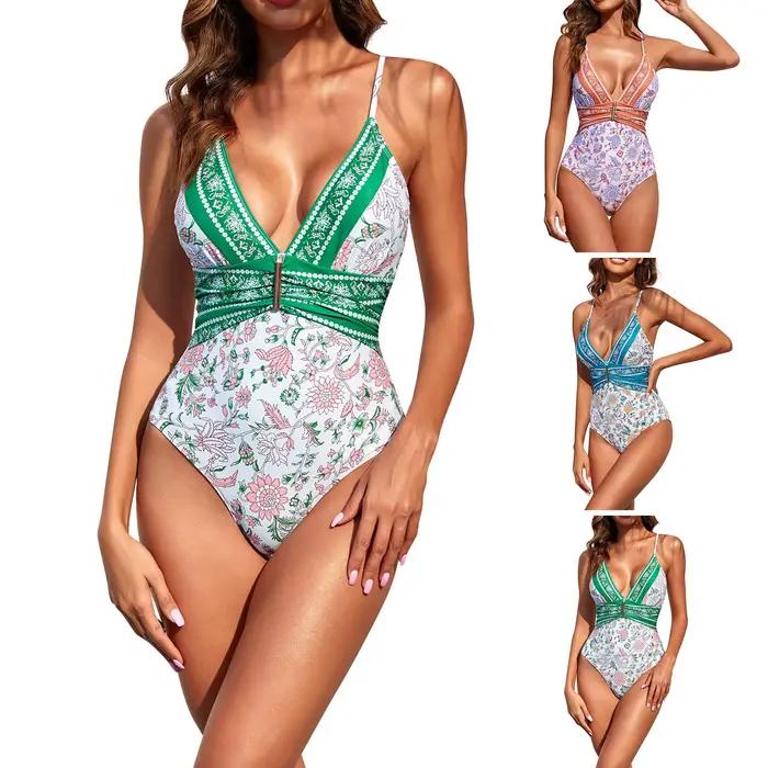 Maillot de bain une pièce sexy pour femmes avec imprimé batterie et coupe haute pour la plage et la piscine occassions estivales