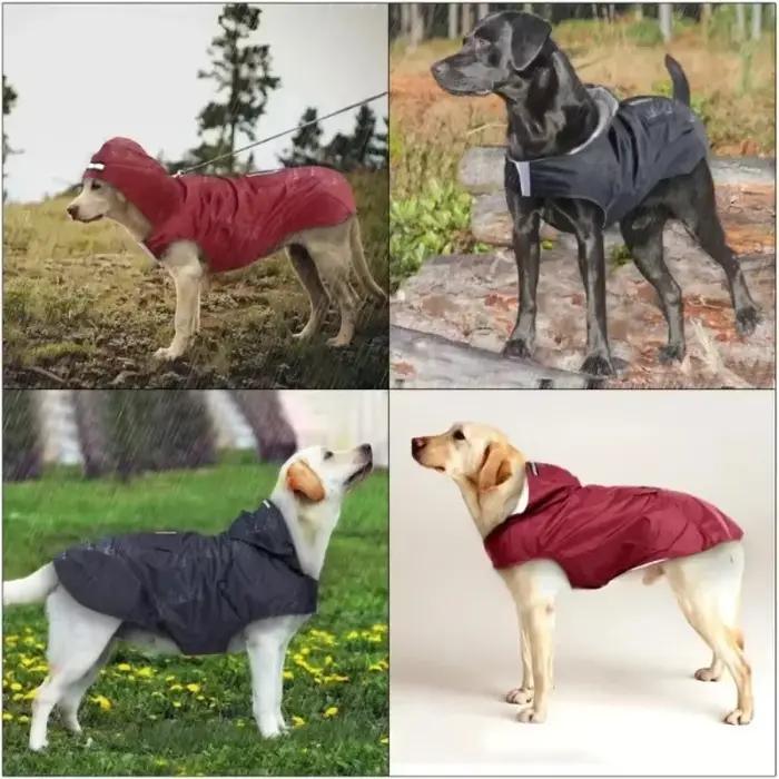 Manteau imperméable pour chiens de 9 tailles, veste imperméable à capuche pour petits, moyens et grands chiens, vêtements de pluie avec bande réfléchissante, accessoires d'extérieur
