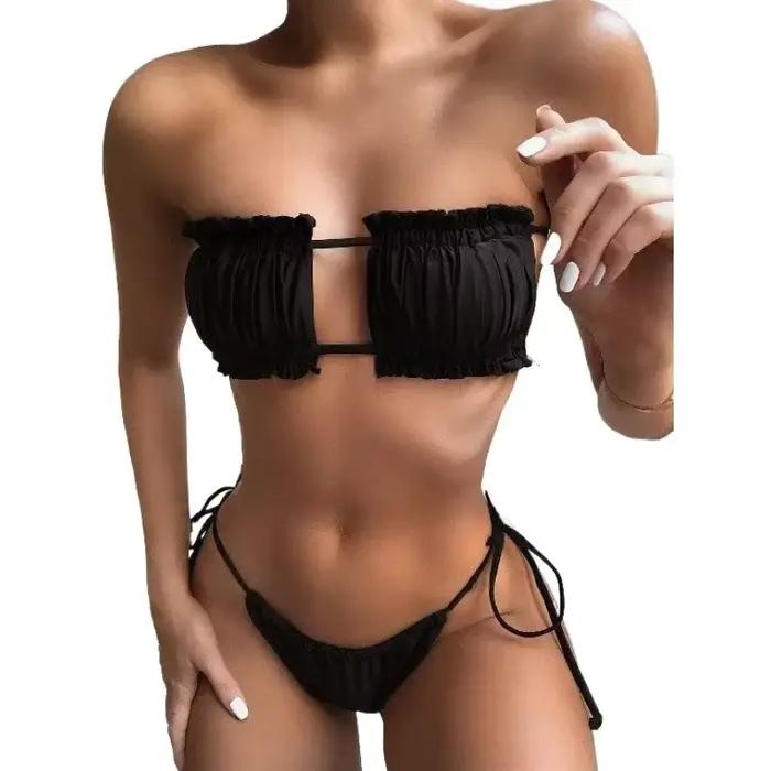Maillot de bain plissé pour femmes