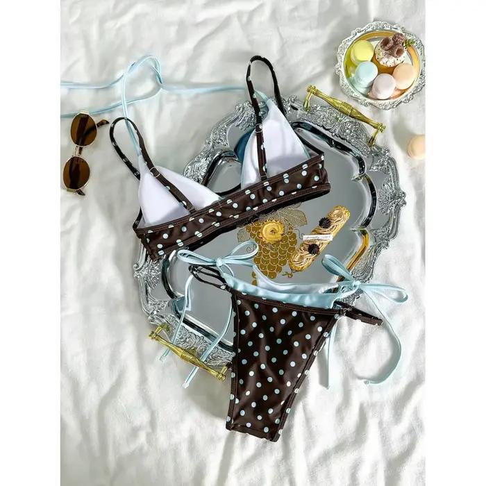 Maillot de Bain Imprimé à Pois Pour Femme Style Plage Nouvelle Collection Été 2026 Tendance et Sexy Occasions Plage Vacances Fête Piscine Spa Sources Chaudes Activités Nautiques Croisière