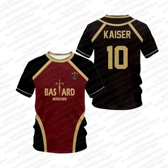 T-shirt de sport décontracté pour homme et enfant, motif Futsal Jersey, réplique Vl Blue Lock Anime Bastard Munich, collection été