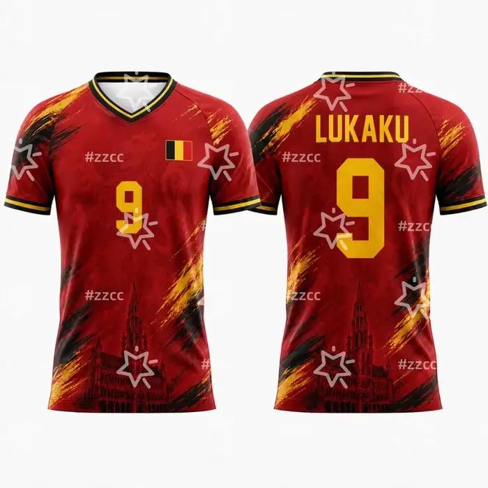 Maillot de football Belgique De Ketelaere N°17 2026, maillot de gardien Courtois, T-shirt de sport d'été pour homme, vêtements pour enfant et femme ﻿