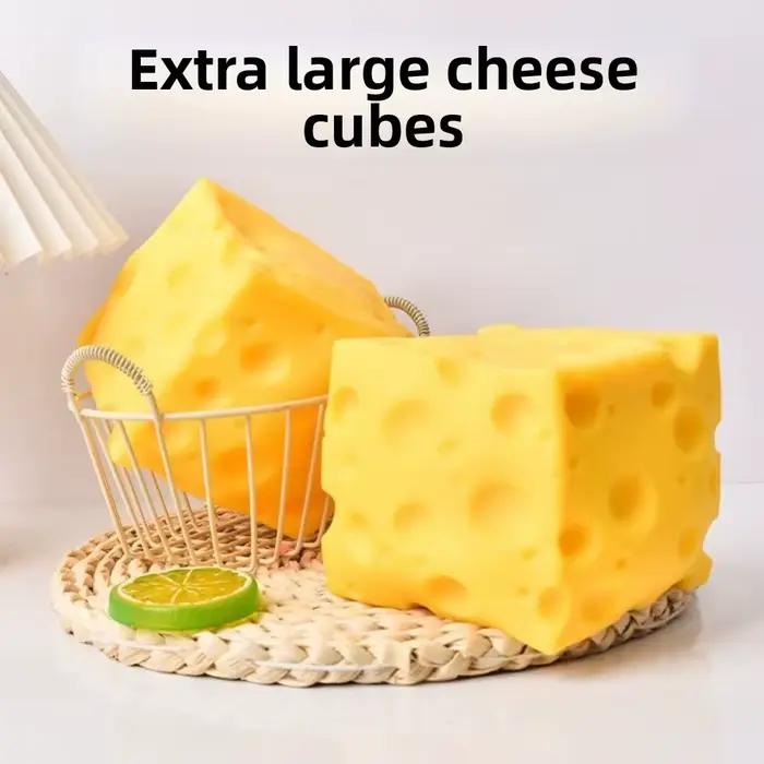Cube de fromage surdimensionné de 11 cm pour le pressage et le soulagement du stress, fromage géant