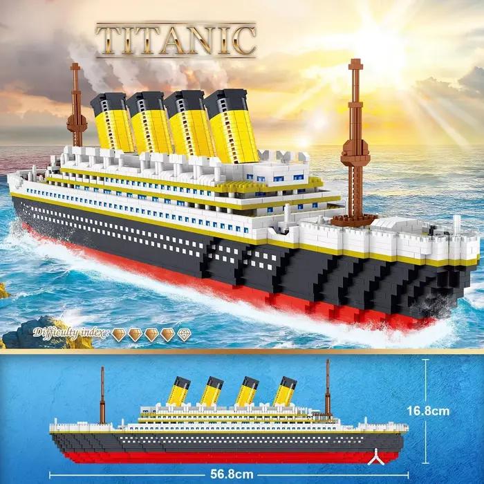 Blocs de Construction de bateau de croisière modèle Titanic, 4000 + pièces, Collection de briques de bateau MOC, jouets de Construction à monter soi-même, cadeau pour enfants
