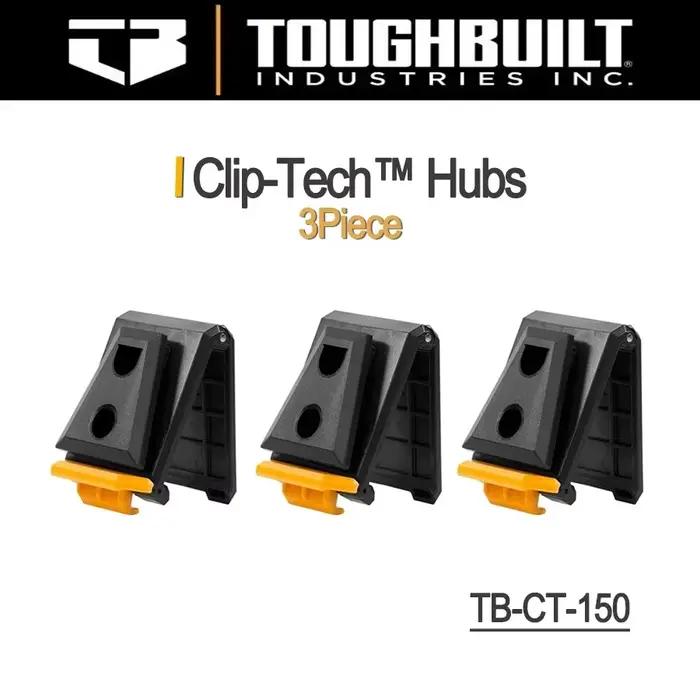 ToughBuilt TB-CT-42 Ceinture de travail pour professionnels Boucle en acier Boucle robuste / Support arrière pour sac de taille Clip Tech Hubs