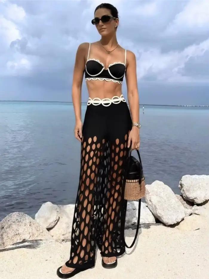 Maillot de bain une pièce vintage 2026 avec pantalon intégré pour femme