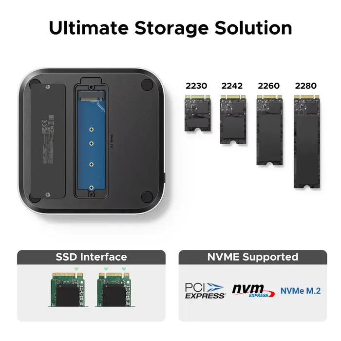 UGREEN USB HUB Station d'accueil pour Mac Mini M4 M4 Pro M.2 NVMe SSD 8 to Max 10Gbps Ports USB-A & C SD & TF 170 mo/s USB Splitter Dock