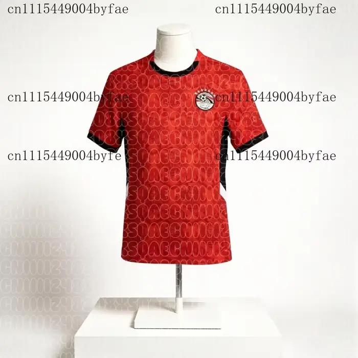 Maillot de football domicile Égypte 2026 pour homme, motif rouge, tenue de sport décontractée, haut tendance pour toute la famille et les enfants