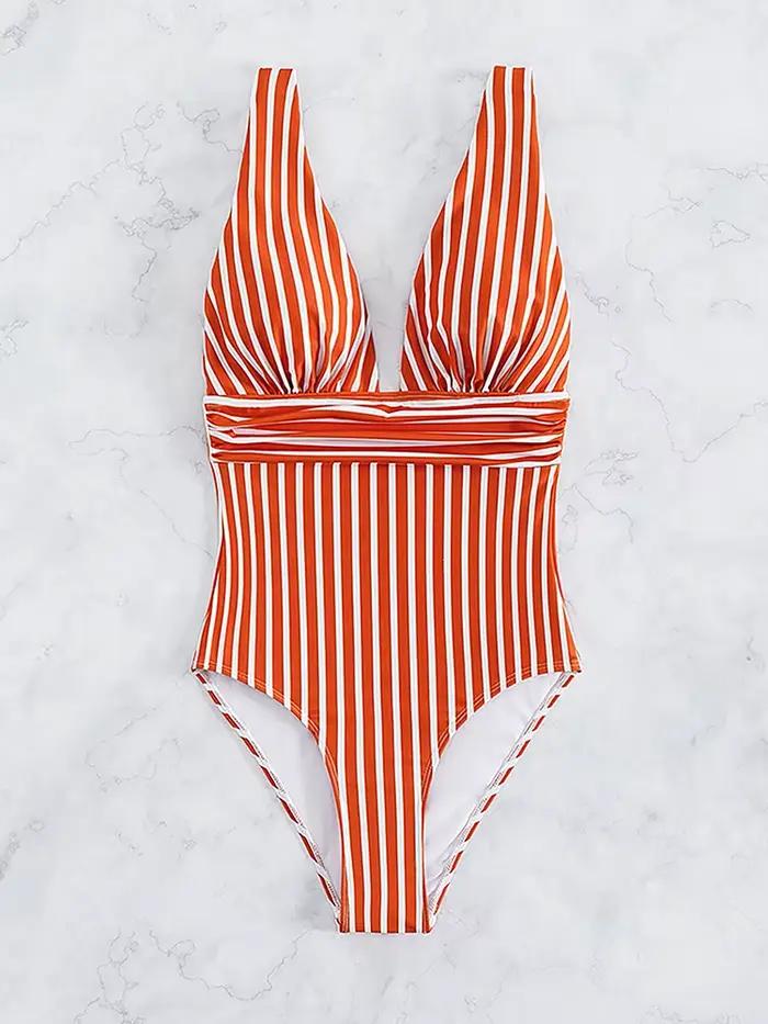 Nouveau Maillot de Bain Rayé Sexy Femme 2026