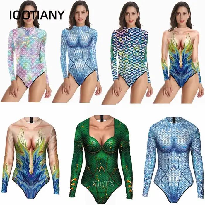 Iwing TIANY-Maillot de bain une pièce à manches longues pour femme adulte