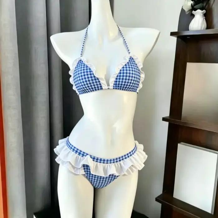 Ensemble de bikini imprimé à col halter pour femme