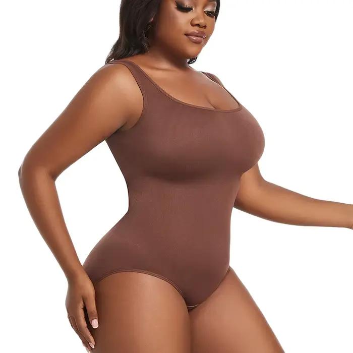 Grande taille femmes slips body Sexy costume entraînement une pièce gymnase moulante ventre contrôle vêtements de sport combinaison sans manches XL-5XL