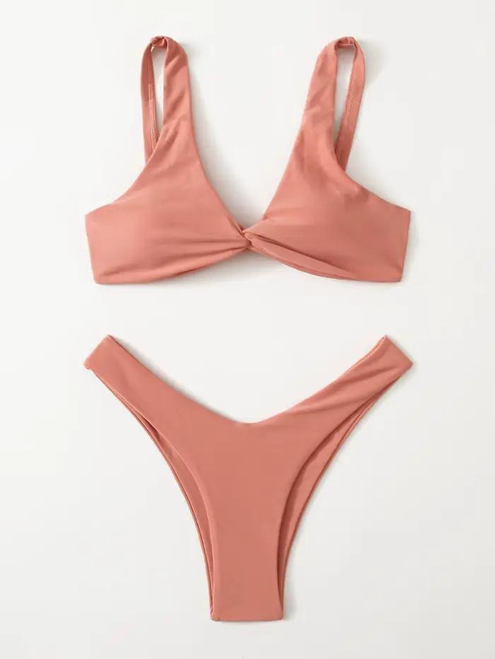 ZTVitality Cravate Solide Sexy Bikini 2021 Offre Spéciale Soutien-Gorge Rembourré Jambe Haute Bandage Push Up