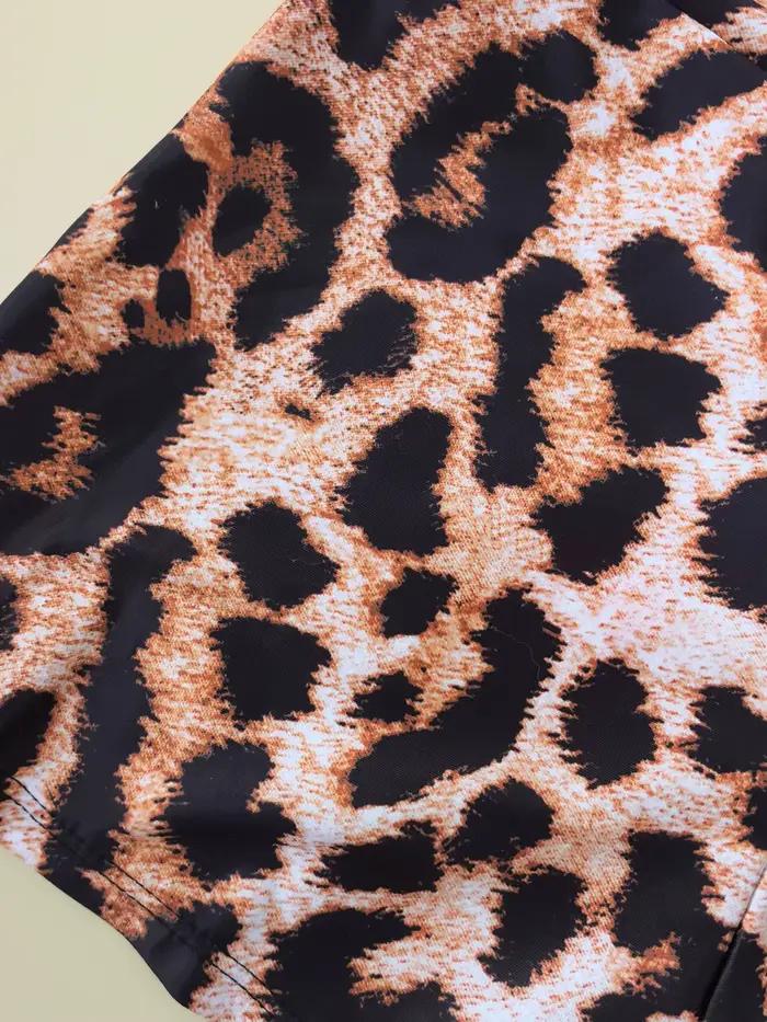 Maillot de bain une pièce sexy marron imprimé léopard floral 2026 pour femme