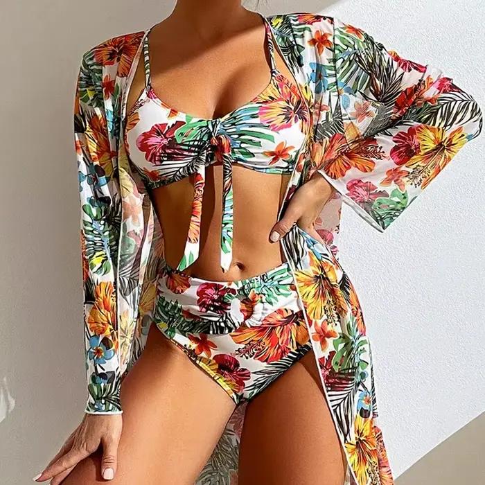 Maillot de bain 3 pièces imprimé Floral