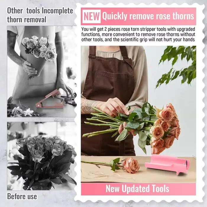 Outil de retrait des épines de rose, éplucheur de feuilles, décapant de fleurs, pour la maison, la fleuriste, le jardinage, outil de retrait des épines et des feuilles