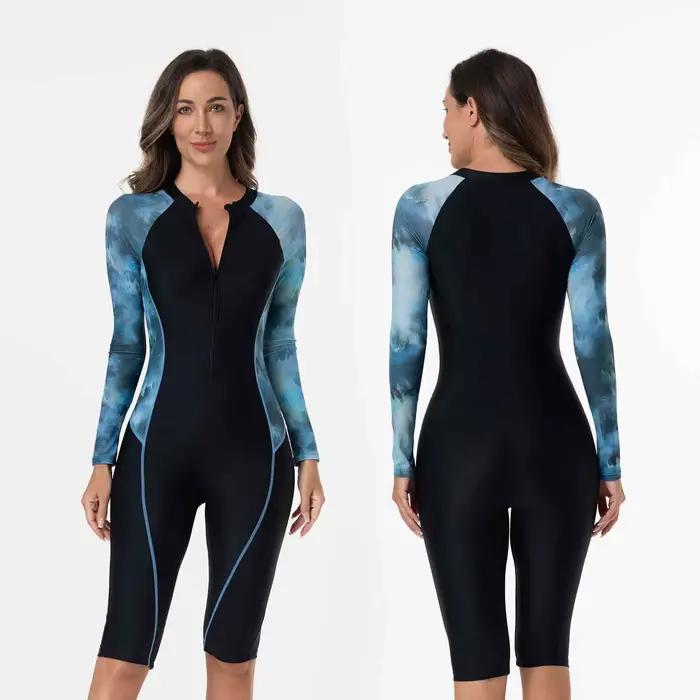 Femmes maillot de bain avec manches femme une pièce