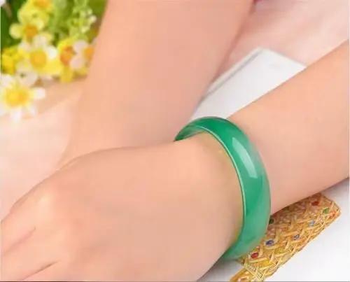 Bracelet de diversité vert naturel pour femme, bracelets sculptés à la main, bijoux pour dames, bracelet à breloques, accessoires de mode, 67-68mm